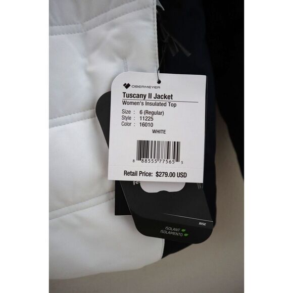 Obermeyer 11225 Women's Sz 6 White Tuscany II Insulated Winter Coat Jacket - Picture 5 of 16